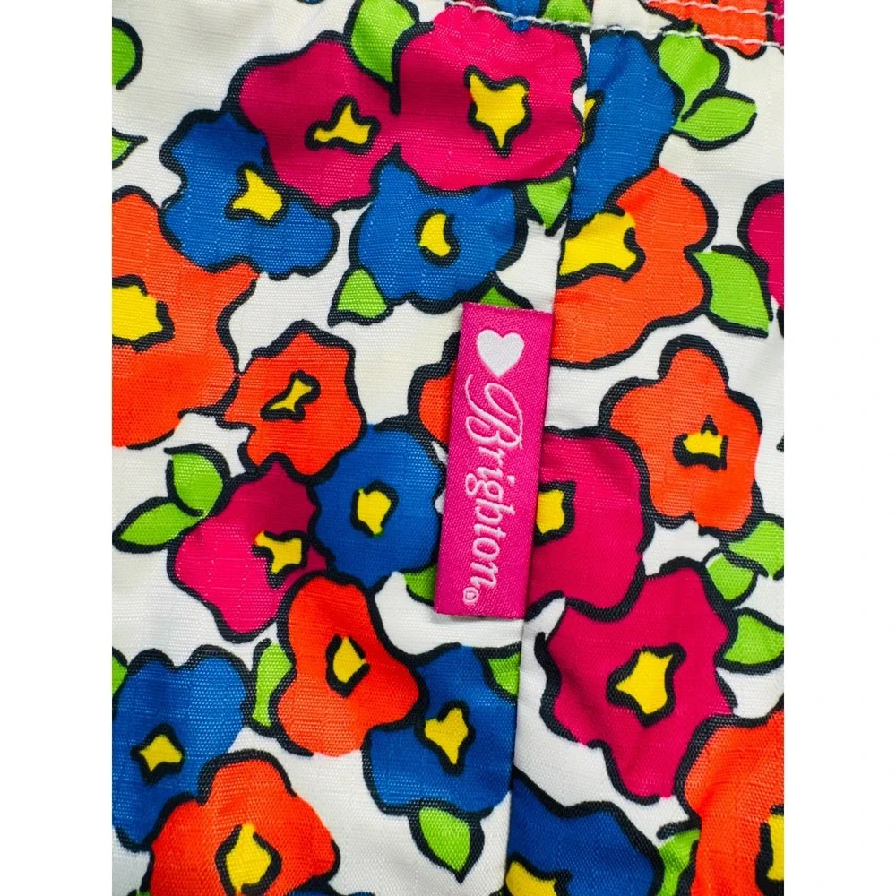 Brighton‎ Vera Bradley Tote Bag Large Multicolor Floral Nylon Zip Travel Bag